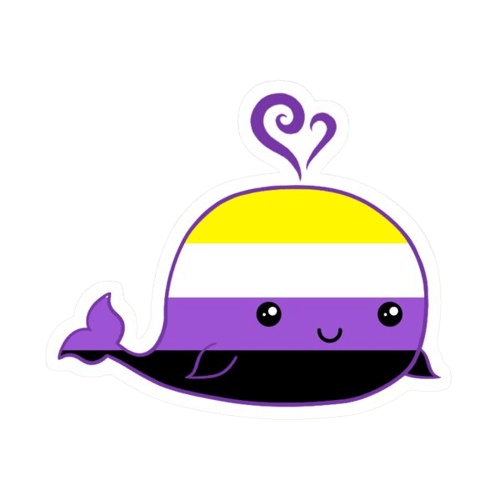 Baleia pintada com as cores da bandeira da comunidade